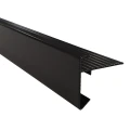 Aluminium daktrim 45x45 mm - 250 cm, zwart RAL 9005