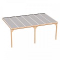 Pext Veranda Douglas - 6060x3000 muuraanbouw - staanders 14x14 cm - wit - polycarbonaat opaal
