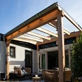 Pext Veranda Douglas - 4280x5000 vrijstaand - staanders 18x18 cm - antraciet - gelaagd glas