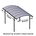 Pext Carport CP10 - 3060x2500 - vrijstaand-zijaanbouw-kopaanbouw - RAL - polycarbonaat helder