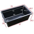 Rechthoek kuip 90 liter l.79 x b.48 x h.30 cm