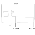 Houten kraan middel 22,5 cm x ø 3,2 - 4,5 cm