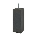 Betonpoer zwart met facet 14x14x58 cm incl bev.plaat