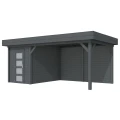 Vuren Topvision Kiekendief, 200x300 en luifel 400 cm, antraciet gespoten