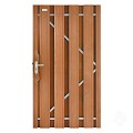 Bangkirai tuindeur recht met stalen frame 52x1000x1800mm V-groef / incl. beslag bc
