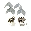 Aluminium beslagset hoek (tbv tuinhekken) 4 stuks in blisterverpakking bc