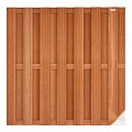 Kempas FSC tuinscherm recht 14L 13mm 39x1800x1800mm V-groef / RVS bc