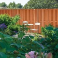 Kempas FSC tuinscherm recht 14L 13mm 39x1800x1800mm V-groef / RVS bc