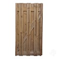 Grenen FSC tuindeur recht 47x1000x2000mm glad / incl. beslag [bruin geimpregneerd] bc