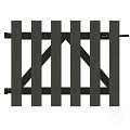 WPC-antraciet FSC tuinpoort "Luxe" met alu-antra liggers 23x1000x800mm incl. beslag (RVS schr) bc