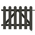WPC-antraciet FSC tuinpoort "Class" rond alu-antra liggers 23x1000x800mm incl. beslag (RVS schr) bc