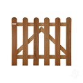 Bangkirai tuinpoort 34x1000x800mm ribbel / RVS bc