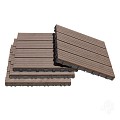 WPC-bruin FSC tuintegel 4L 11mm click 24x300x300mm groef 4st/set RVS bc