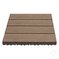WPC-bruin FSC tuintegel 4L 11mm click 24x300x300mm groef 4st/set RVS bc