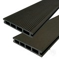 DuoWood vlonderplank Bfl houtcomposiet FSC 25x160x4000mm kleur Antraciet ribbel profiel /vlak