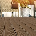 DuoWood vlonderplank Bfl houtcomposiet FSC 25x160x5000mm kleur Teak ribbel profiel /vlak