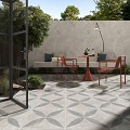 GeoCeramica® 60x60x4 cm Amb. Greige Flower