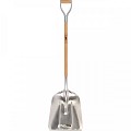 Schop - Karlstad - Aluminium - Met slijtstrip - Houten steel - 85 cm