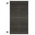 Grenen geschaafd latten deur op verstelbaar frame, horizontaal, 178x99x5 cm, zwart gespoten.