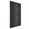 Grenen geschaafd latten deur op verstelbaar frame, verticaal, 178x99x5 cm, zwart gespoten.