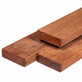 Hardhout timmerhout kunstmatig gedroogd 4,4x14,5x305 cm geschaafd 4rh, 2xv