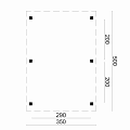DHZ Carport Plat dak Sloten 350x500 cm basis incl. schroefpakk