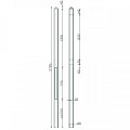 Berton©-motiefpaal Schie wit/grijs, diamantkop 10x10x280 cm tussenmodel
