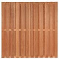 Tuinscherm Leeuwarden, keruing hardhout, RVS-geschroefd, 26-planks (23+3) 180x180 cm
