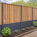 Tuinscherm Dronten, keruing hardhout, RVS-geschroefd, 21-planks (19+2) 180x150 cm