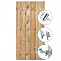 Tuindeur Privacy grenen groen geïmpregneerd met RVS inbouwslotset 120x195 cm