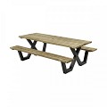 Picknicktafel geïmpregneerd, metalen frame, 230x160 cm