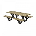 Picknicktafel geïmpregneerd, metalen frame, open instap