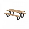 Picknicktafel hardhout, metalen frame, 200x160 cm