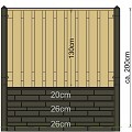 Berton©-motiefpaal Schie antraciet, diamantkop 10x10x280 cm tussenmodel