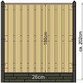 Berton©-paal Schelde wit/grijs, diamantkop 8,5x8,5x277 cm tussenmodel