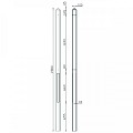 Berton©-paal Geul wit/grijs, diamantkop 10x10x280 cm T-model