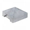 Berton©-afdekpet wit/grijs, diamantkop 14x14x5 cm tussenmodel