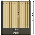 Berton©-paal IJssel antraciet, diamantkop 10x10x308 cm hoekmodel