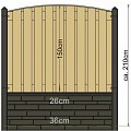 Berton©-paal Geul antraciet, diamantkop 10x10x280 cm met kabeldoorvoer