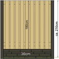 Berton©-sleufpaal Reest antraciet 11,5x11,5x280 cm tussenmodel