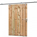 Tuindeur schuifsysteem grenen groen geïmpregneerd H195x130 cm