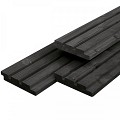 Midden-Europees vuren tripleprofiel, zwart gespoten, gedroogd 2,2x14x300 cm