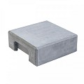 Berton©-afdekpet wit/grijs, vlakke kop 14x14x5 cm zonder uitsparing