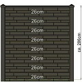 Berton©-sleufpaal Reest antraciet gecoat 11,5x11,5x272 cm tussenmodel met kabeldoorvoer