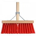 Bezem - Nylon - 28 centimeter - Houten steel - 140 centimeter