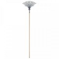 Gazonhark - Verzinkt - Platte tanden - Essenhouten steel - 150 cm
