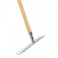 Tuinhark - 12 tanden - Verzinkt - 30 cm - Essenhouten steel - 160 cm