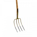 Mestvork - 4 tanden - Essenhouten steel - 85 centimeter