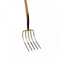 Mestvork - 6 tanden - Essenhouten steel - 85 centimeter