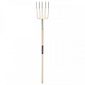Mestvork - 5 tanden - Essenhouten steel - 130 centimeter